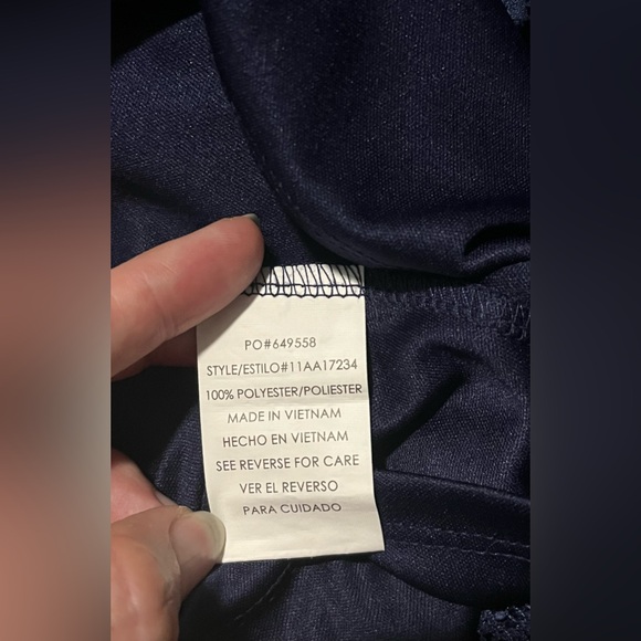 Heartsoul Lace Lined Sleeveless Peplum Dress - Navy Blue - Sz Women’s Medium - Picture 9 of 10